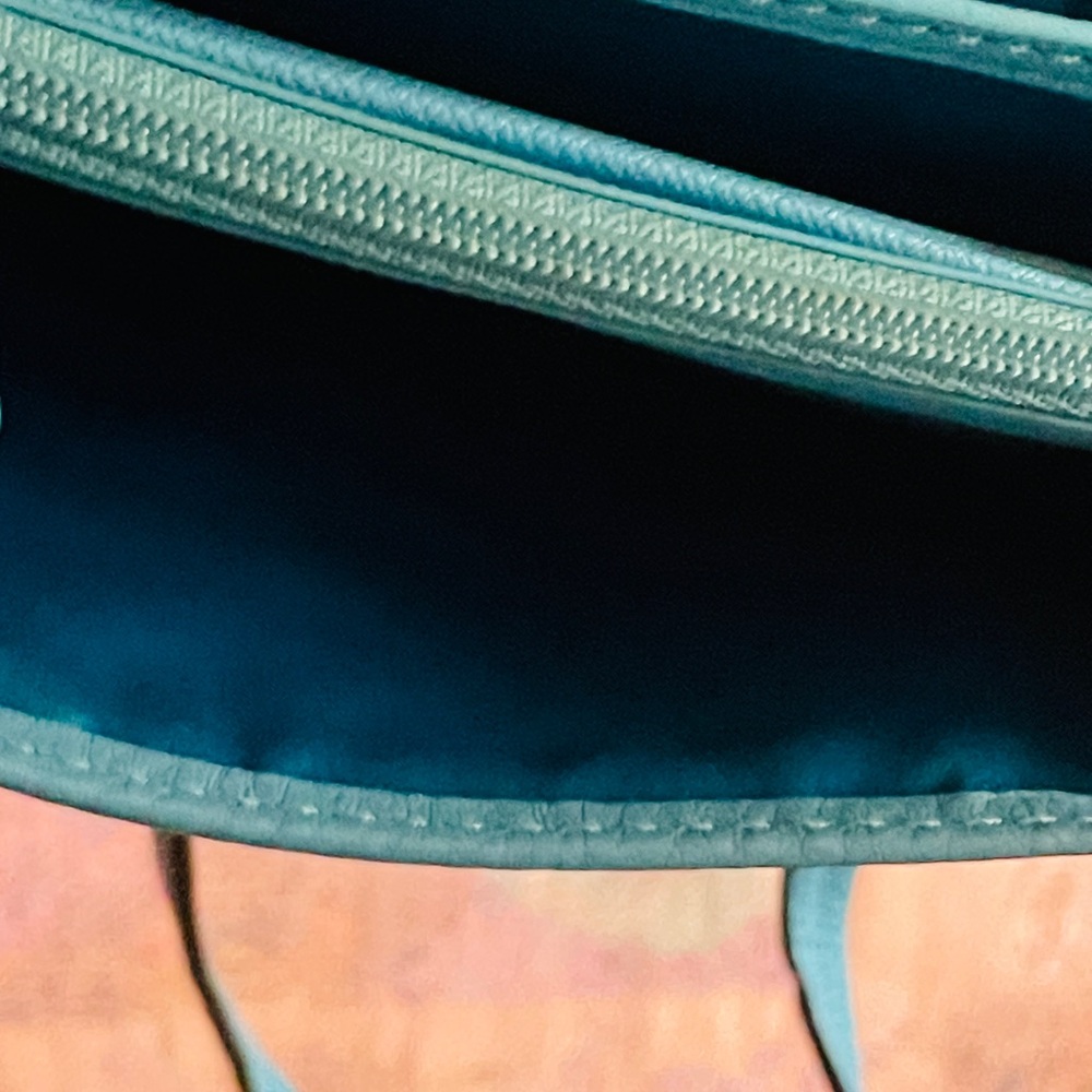 Small Leather Turquoise Coach Crossbody - Picture 7 of 7